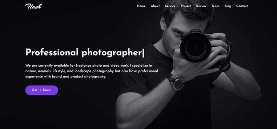 Landing Page for Photographers